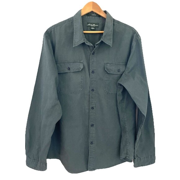 Eddie Bauer Mountain Canvas Shirt Shacket Men XXXL Classic Fit Charcoal Outdoors - Picture 1 of 8